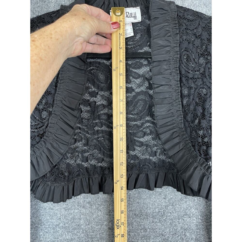 Joseph Ribkoff Black Lace Bolero Jacket With Ruffle Trim Size 12 - Picture 6 of 11